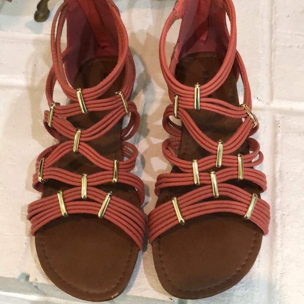 Salmon color RAMPAGE  gladiator style sandals